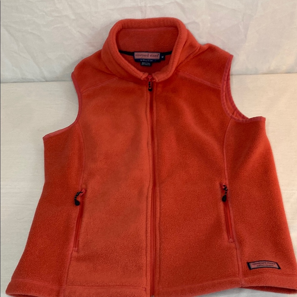 Vineyard Vines Women’s Fleece Vest Sz M- peach
